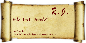 Rábai Jenő névjegykártya