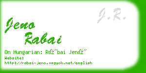 jeno rabai business card